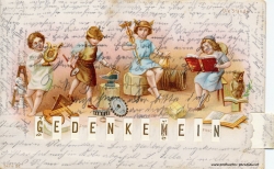 Grusskarte, Schiebekarte, Heinzelmännchen, 1901