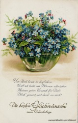 Geburtstagsgrüße,Postkarte Vergissmeinnicht Gedicht, 1926