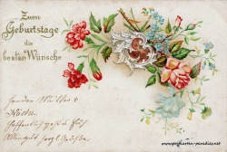 Geburtstagsgrüße,Postkarte rot 1903