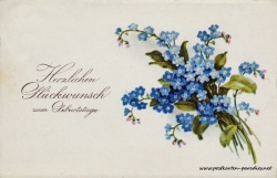 Geburtstagsgrüße,Postkarte vergissmeinnicht, 1912
