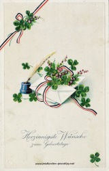 Geburtstagsgrüße,Postkarte  Kleeblatt 1905