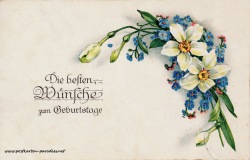 Geburtstagsgrüße,Postkarte Vergissmeinnicht 1932