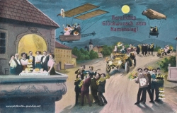 Namenstag, Menschen, Luftschiff, Flugzeug, Musik, Auto, Party, 1913