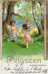 Fröhliche Pfingsten alte Karte