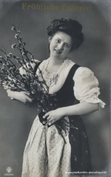 Osterkarte Frau 1902