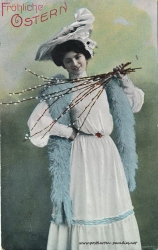 Osterkarte Frau 1907