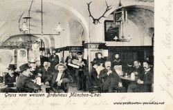 Postkarte München 1905  weisses Brauhaus München Thal