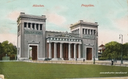 Historische Postkarte von München: Propyläen 1909