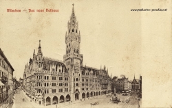 Historische Postkarte von München: Rathaus 1907