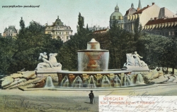 Historische Postkarte von München: Wittelsbacherbrunnen 1904