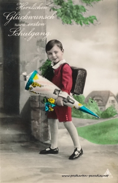 Alte Postkarten zum Schulanfang