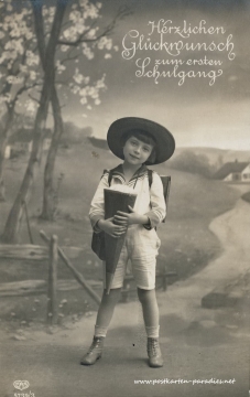 Alte Postkarten zum Schulanfang