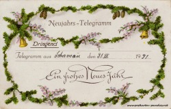 alte Neujahrskarte Telegram 1931