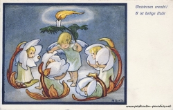 Weihnachten, Christrosen, Kinder, Jugenstil 1930