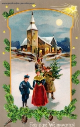 Weihnachten Kirche, Menschen Dorf 1911